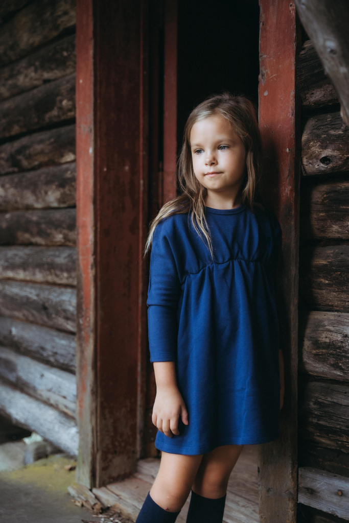 Farren & Me High Waisted Dress - Washed Blue