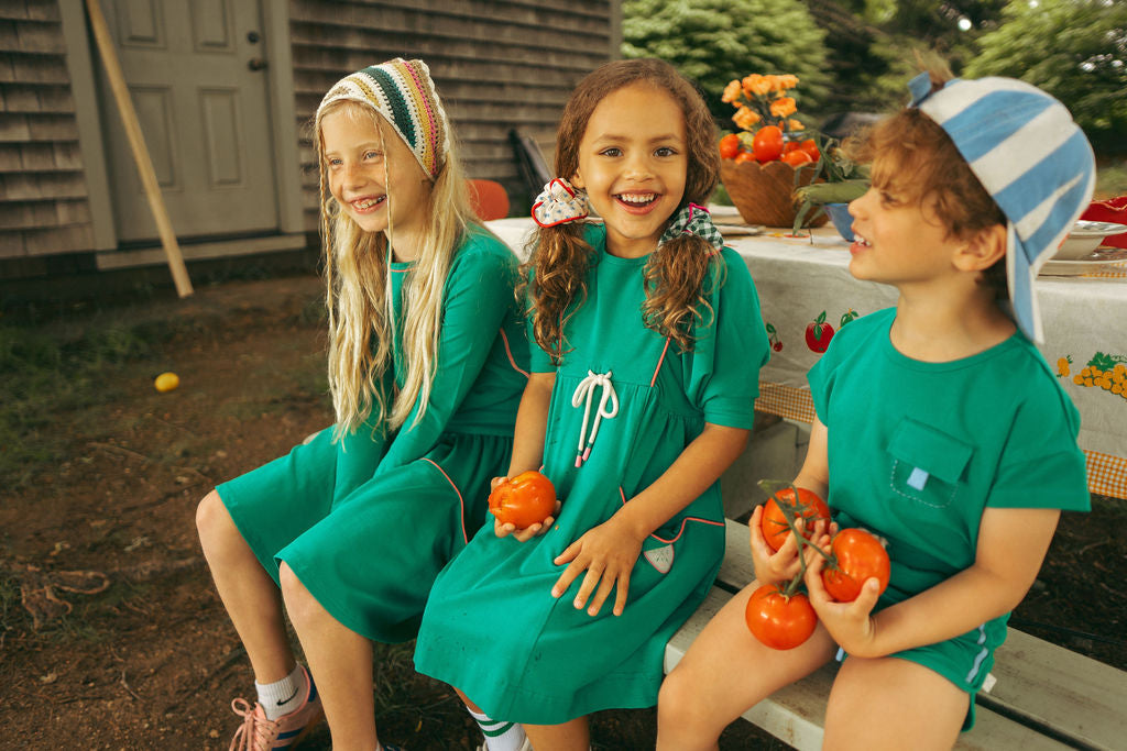 Analogie Boating Crew Dress 3/4 Sleeve - Electric Green, 9Y Analogie Boating Crew Dress 3/4 Sleeve - Electric Green, 9Y