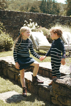 Load image into Gallery viewer, Bamboo Stripe Knit Suspender Leggings Set