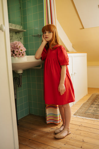 Petit Blush Puff Sleeve Dress - Raspberry Wine