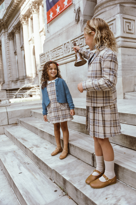 Coco Blanc Pleated Plaid Skirt