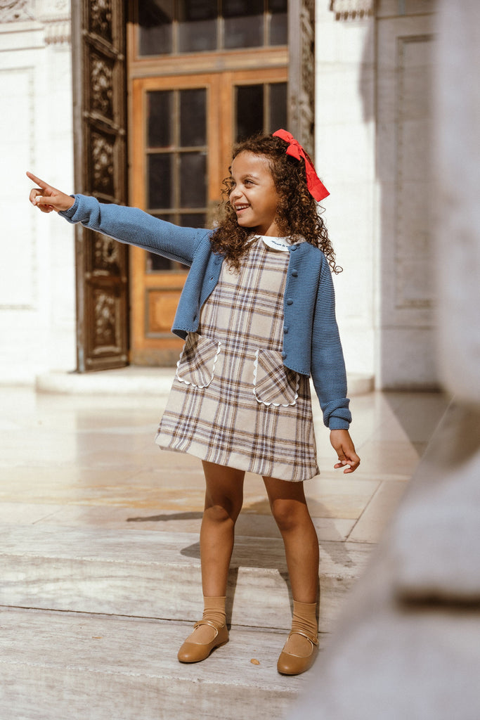 Coco Blanc Plaid A-Line Dress