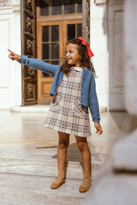 Coco Blanc Plaid A-Line Dress