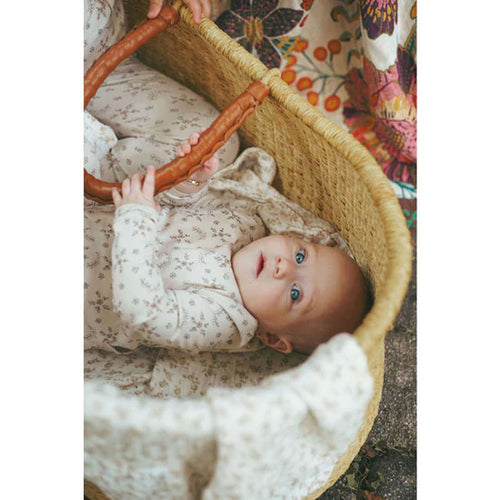 Ladida Sketched Floral Footie & Hat Set