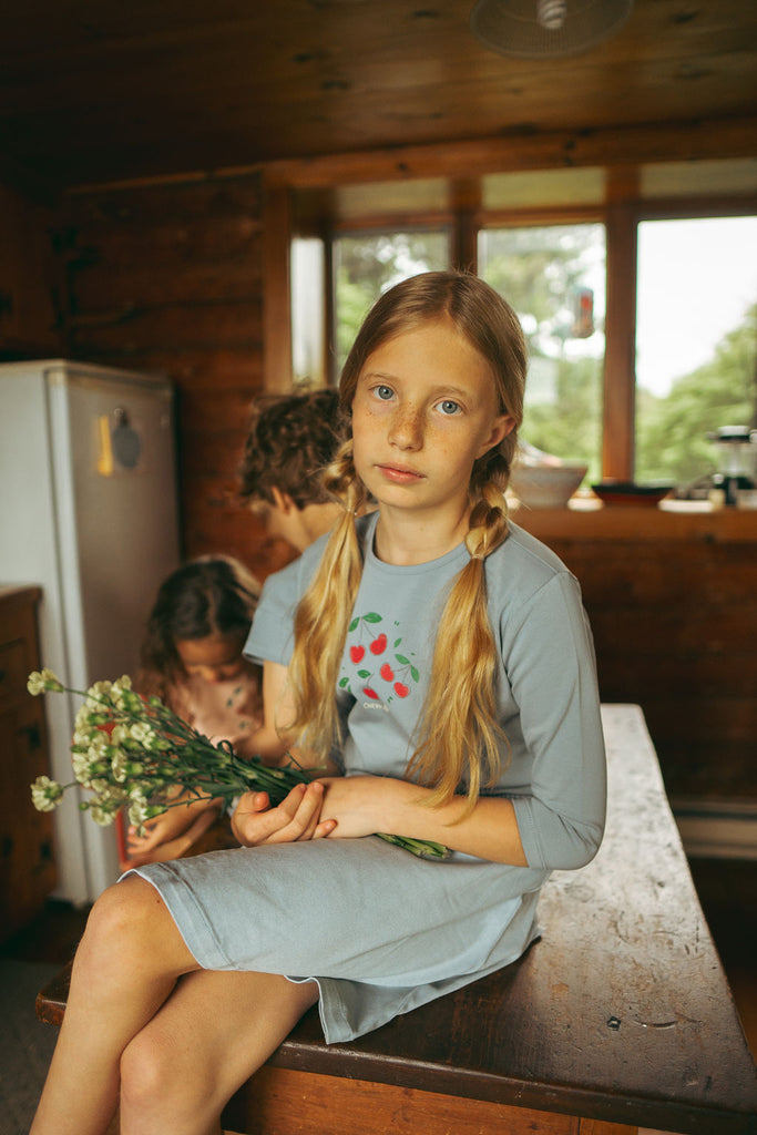 Lil Legs Common Folk Tee - Blue (3/4 Sleeve)