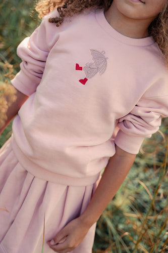 Mini Nod Umbrella Girls Sweatshirt - Pink