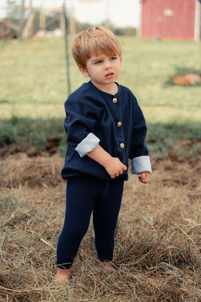 Mini Nod Boys Wool Blazer - Navy