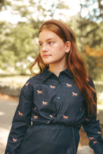 Load image into Gallery viewer, Urban Edge Denim Horse Print Shirt - Blue