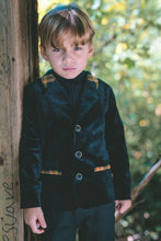 Load image into Gallery viewer, Mini Nod Velvet Boy Suit - Black/Yellow