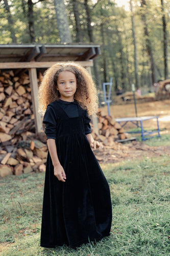 Mini Nod Velour Jumper with Model collared top - Black/Red