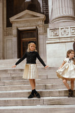 Load image into Gallery viewer, Coco Blanc Jaquard Pleated Skirt - Gold