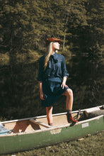Load image into Gallery viewer, Valentina Chambray Tie Neck Blouse - Denim