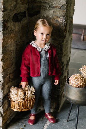 Lil Legs Knit Cardigan - Deep Red