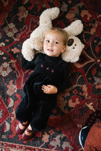 Load image into Gallery viewer, Lil Legs Velour Smocked Romper - Black