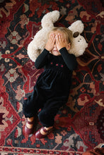 Load image into Gallery viewer, Lil Legs Velour Smocked Romper - Black