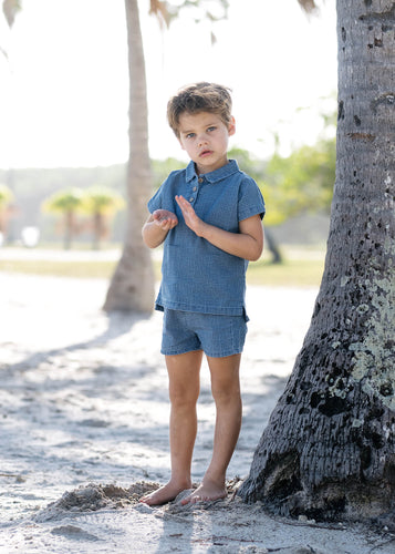Lil Legs Checked Shirt - Denim