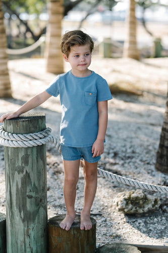 Lil Legs Pocket Tee - Denim