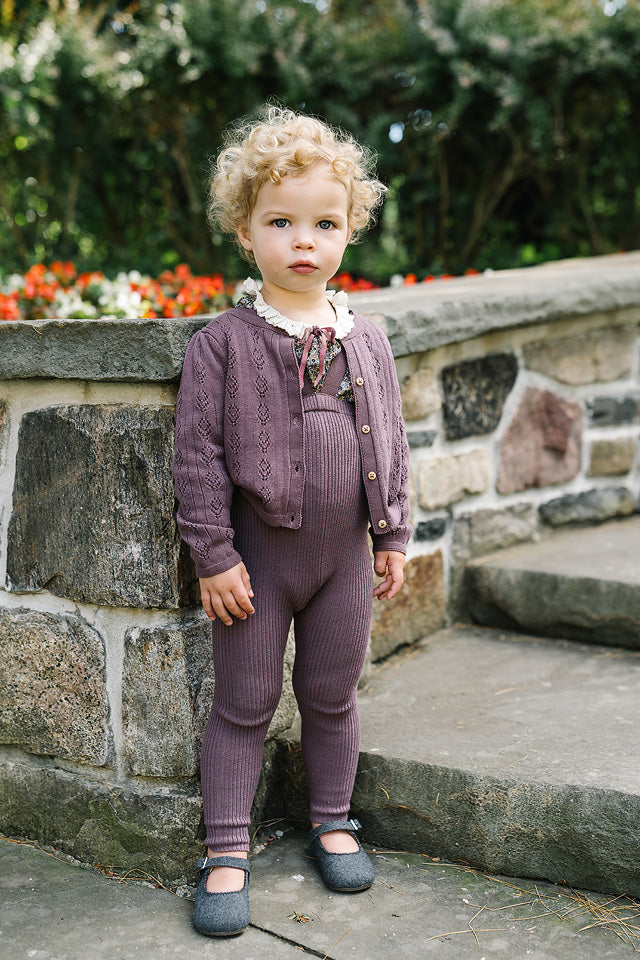 Lil Legs Girls Cardigan - Vintage Purple