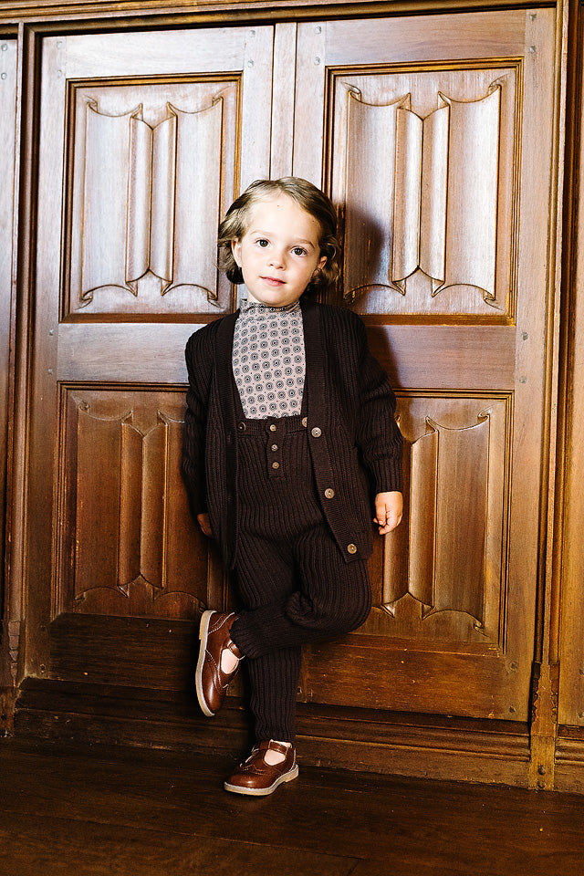 Lil Legs Grandpa Cardigan - Chocolate Brown