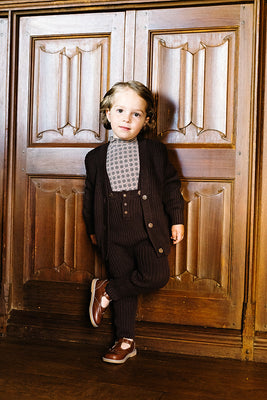 Lil Legs Grandpa Cardigan - Chocolate Brown