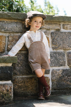 Load image into Gallery viewer, Lil Legs Velvet Overalls - Misty Oat