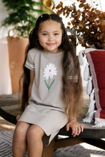 Load image into Gallery viewer, Lil Legs Flower Dress Short Sleeve - Taupe