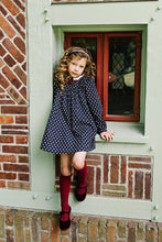 Load image into Gallery viewer, Lil Legs Home Garden Laced Trimmed Dress - Navy Print