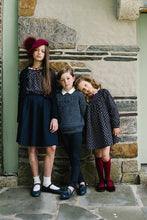 Load image into Gallery viewer, Lil Legs Home Garden Laced Trimmed Dress - Navy Print