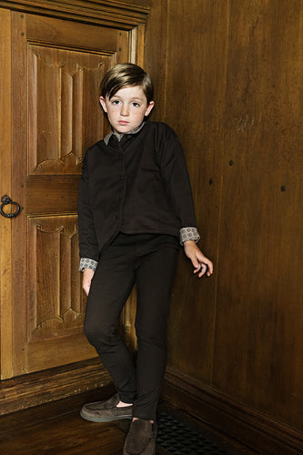 Lil Legs Home Garden Boys Single Breasted Blazer - Chocolate Brown