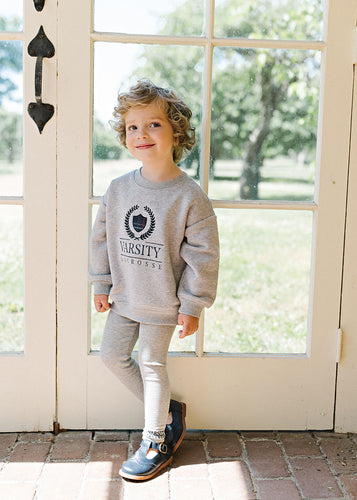 Lil Legs Boys Fan Club Sweatshirt Set - Light Grey Heather