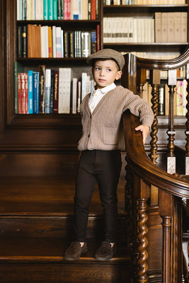 Lil Legs Grandpa Cardigan - Misty Oat