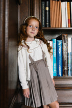 Load image into Gallery viewer, Lil Legs Knife Pleated Suspender Skirt - Misty Oat Heather