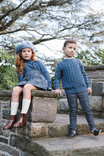 Load image into Gallery viewer, Lil Legs Chunky V Neck Sweater - Vintage Blue