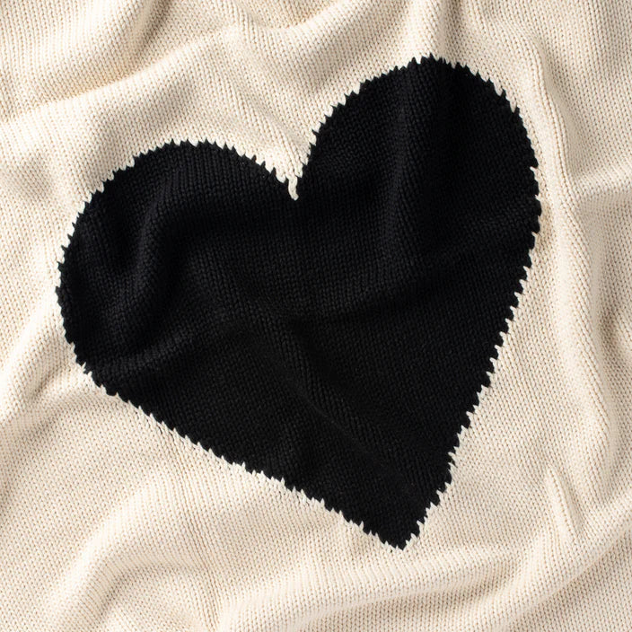 Domani Home Black Heart Baby Blanket