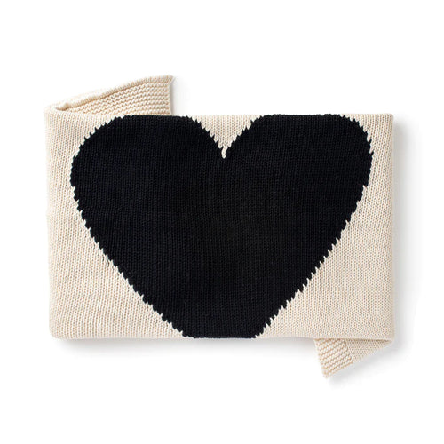 Domani Home Black Heart Baby Blanket