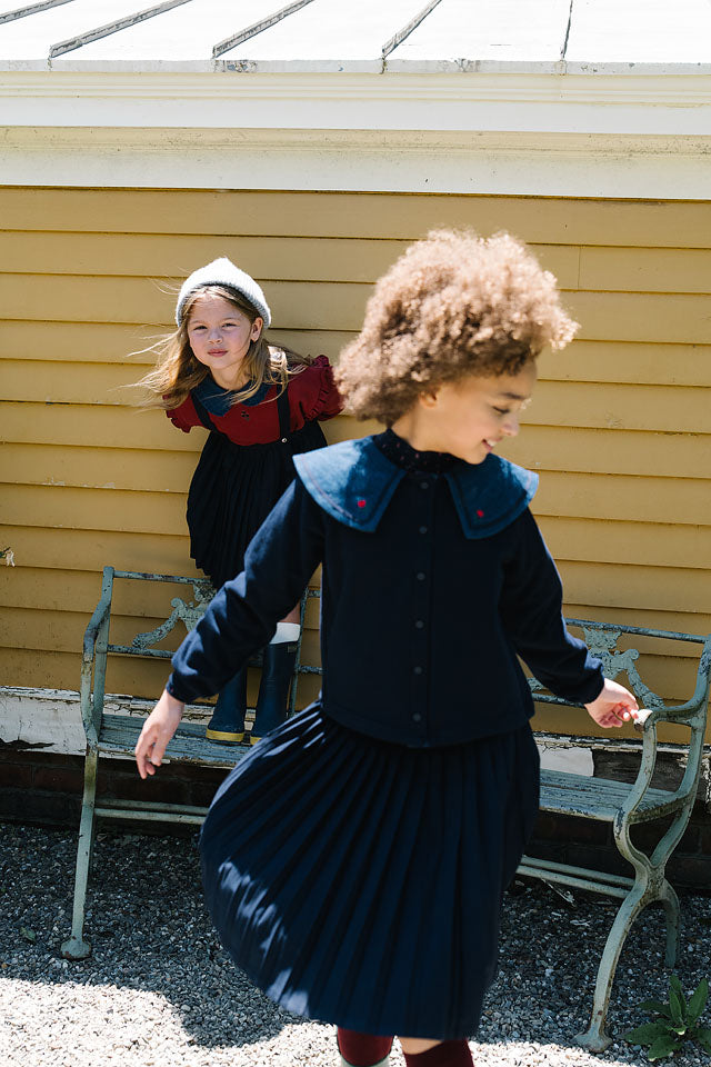 Lil Legs Sailor Collar Cardigan - Navy