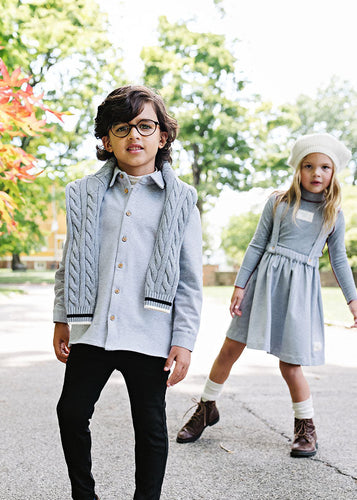 Lil Legs Big Kids Limited Capsule Shirt - Light Grey Heather
