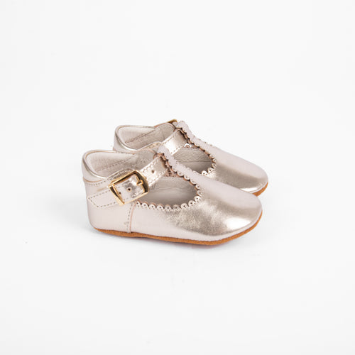 Camille Bella Baby Shoes - Ivory Metallic