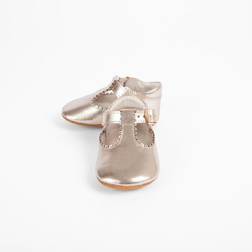 Camille Bella Baby Shoes - Ivory Metallic