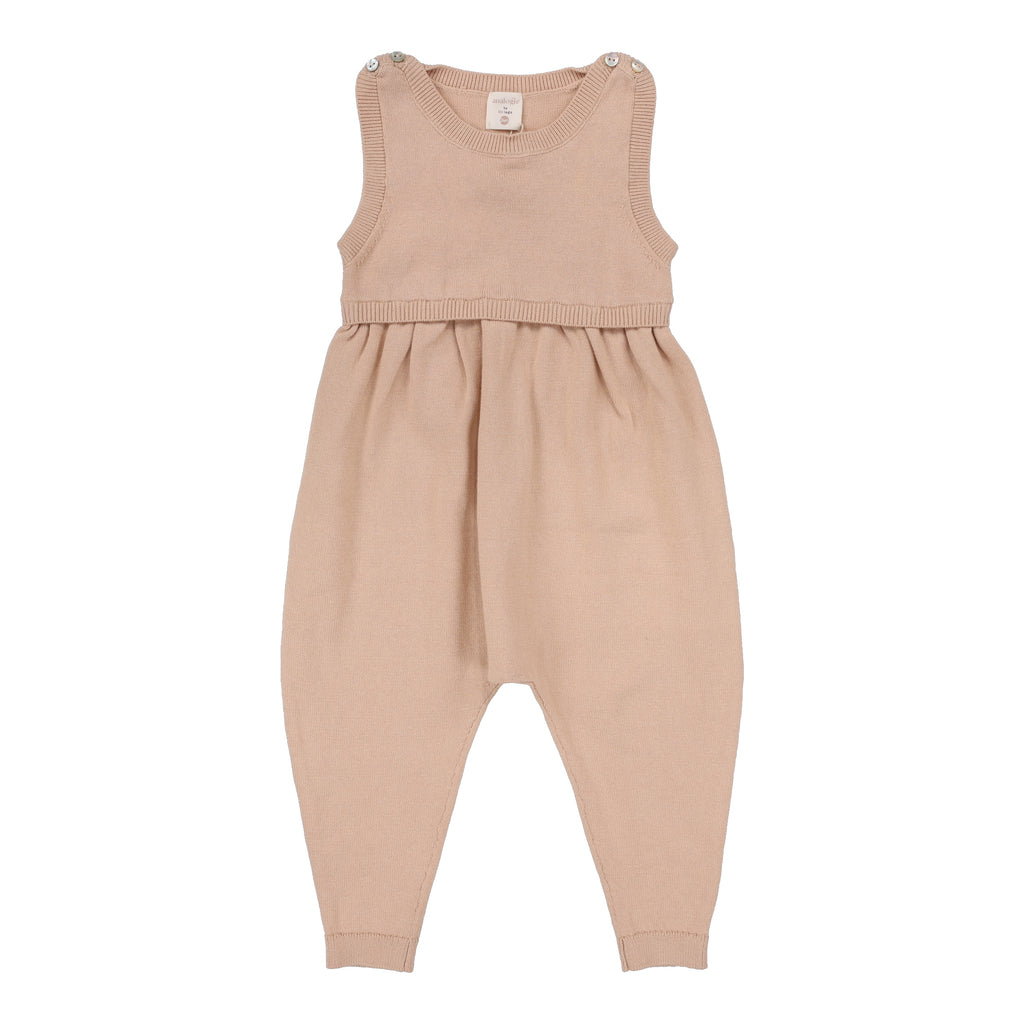 Lil Legs Knit Overalls - Dusty Pink