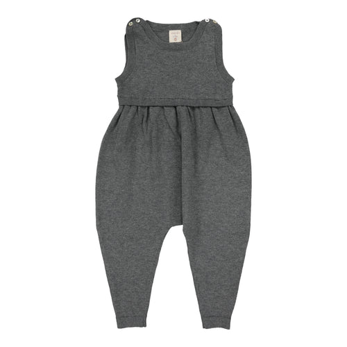 Lil Legs Knit Overalls - Mid Grey