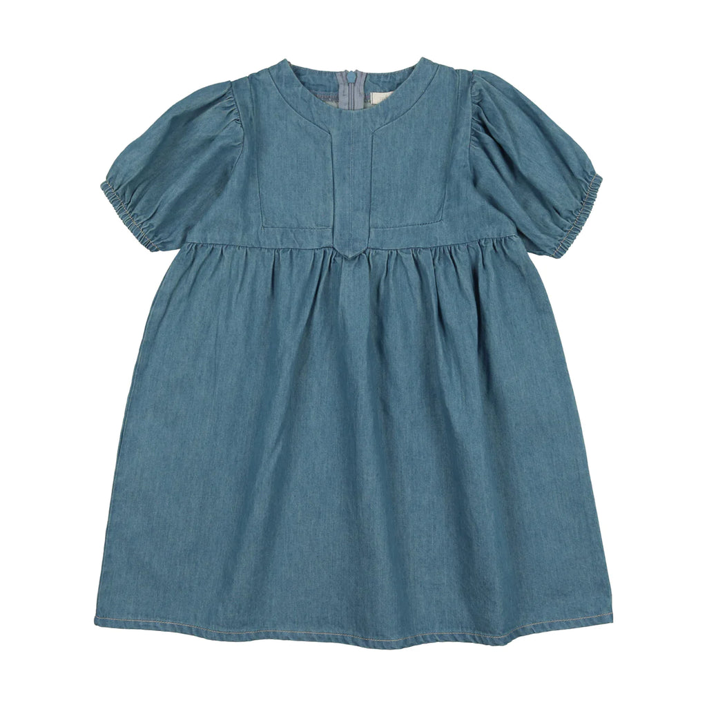 Lil Legs Denim Tencil Panel Dress - Denim Tencil