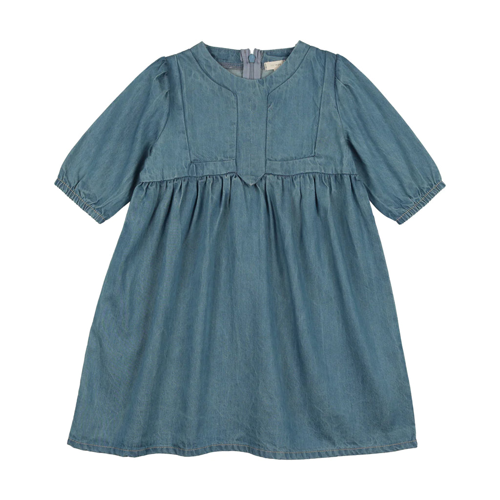 Lil Legs Denim Tencil Panel Dress - Denim Tencil