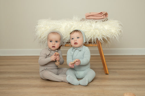 Bee & Dee Dainty Pointelle Wrap Footie/Bonnet-Pistachio
