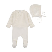 Load image into Gallery viewer, Bee &amp; Dee Dainty Sweater Outfit And Bonnet - Chalk White