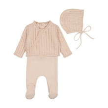 Load image into Gallery viewer, Bee &amp; Dee Dainty Sweater Outfit And Bonnet - Champagne Pink