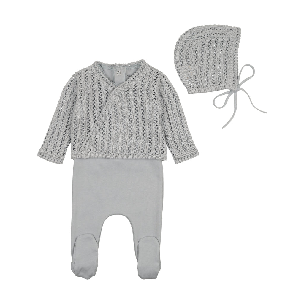 Bee & Dee Dainty Sweater Outfit And Bonnet - London Fog