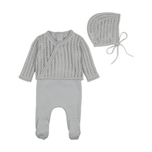 Load image into Gallery viewer, Bee &amp; Dee Dainty Sweater Outfit And Bonnet - London Fog