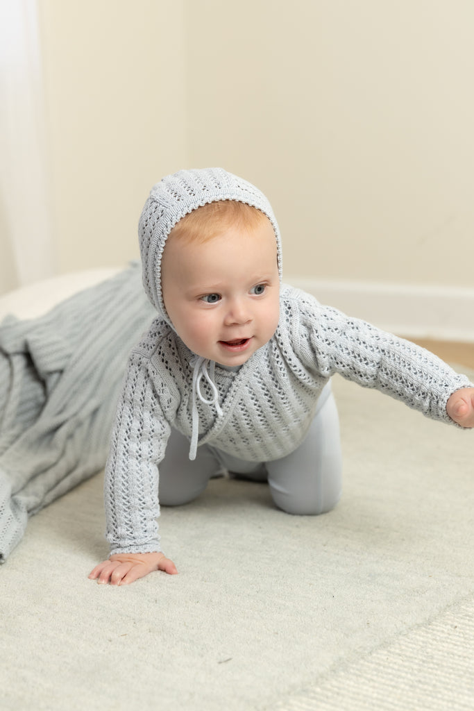 Bee & Dee Dainty Sweater Outfit And Bonnet - London Fog