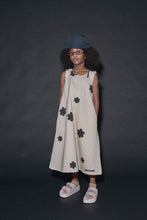 Load image into Gallery viewer, Little Creative Factory Black Flower Print Canvas Coral Reef Apron Dress
